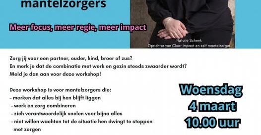 Workshop voor Mantelzorgers – Even tijd voor jezelf