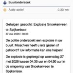 Getuigen gezocht explosies Snoekenveen
