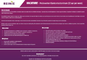 Vacature bij Reinis Vacature bij Reinis